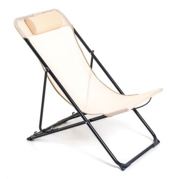 Sdraio da Giardino Relax 3 Posizioni in Ferro Verniciato Windy Antracite M0589-38 Piscina 