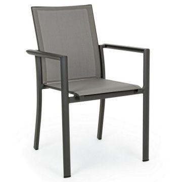 Sedia In Alluminio Antracite BIZZOTTO KONNOR CX23 Da Giardino