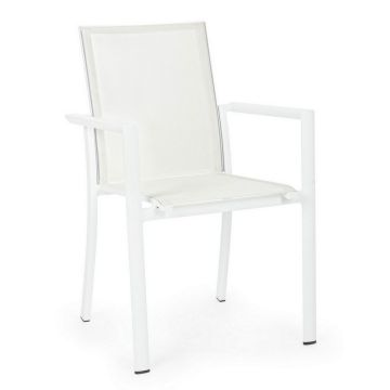Sedia In Alluminio Bianco BIZZOTTO KONNOR CX21 Da Giardino 0662737