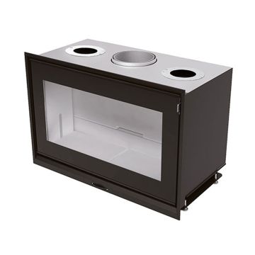 Inserto Camino a Legna 11,6 Kw MCZ VIVO 90Q WOOD Focolare Alutec Anta Battente