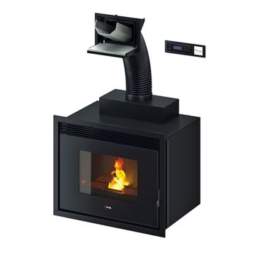 Termocamino A Pellet Idro 18 Kw CADEL SATURNO 16 Metallo Nero