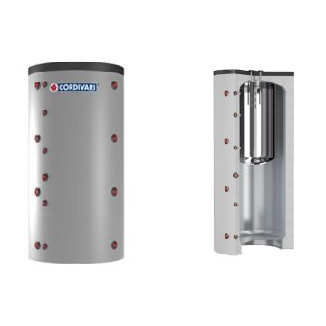 Termoaccumulatore CORDIVARI COMBI 1 INOX Per A.C.S. In Acciaio Inox 316lt Coibentazione Rigida Smontabile Modello Da 800 a 1000