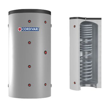 Termoaccumulatore CORDIVARI ECO COMBI 1 PDC Per A.C.S. In Acciaio Inox 316lt Coibentazione Rigida Modello Da 300 a 800