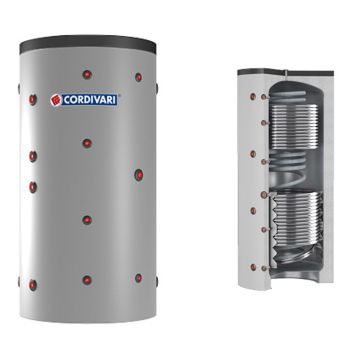 Termoaccumulatore CORDIVARI COMBI 3 PDC Per A.C.S. In Acciaio Inox 316lt Coibentazione Rigida Modello Da 300 a 800