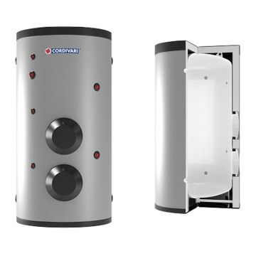 VASO STORAGE 2 CORDIVARI Accumulatore Polywarm Di A.C.S. Con 2 Flangie Cieche Modello Da 500 a 5000 Coibentazione Morbida Smontabile