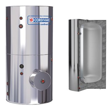 VASO INERZIALE INOX A1 X  CORDIVARI Accumulatore In Acciaio Inox Per A.C.S. Modello Da 800 a 2000 Lamierino Non Smontabile