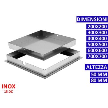 ALLINOX Sigillo Chiusino Pozzetto Incasso Pesante INOX 15DC H50 e H80 VARIE MISURE