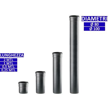 ALLINOX Tubo Canna Fumaria Acciaio Al Carbonio Nero Modulo Stufa a Pellet