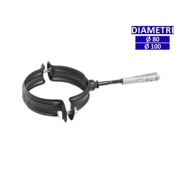 ALLINOX Collare Con Tassello Canna Fumaria Acciaio Nero Stufa a Pellet