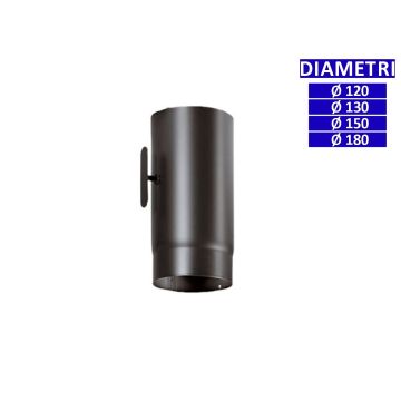 ALLINOX Tubo Con Valvola Canna Fumaria Acciaio Nero Modulo Stufa a Legna