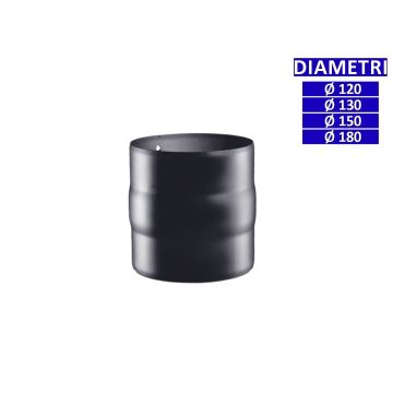 ALLINOX Manicotto Maschio Canna Fumaria Acciaio Nero Raccordo Stufa a Legna