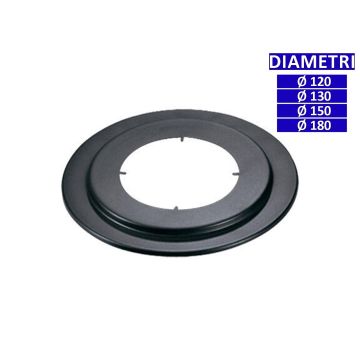 ALLINOX Rosone Circolare Canna Fumaria Acciaio Nero Stufa a Legna