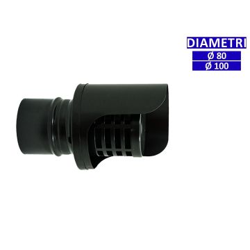 ALLINOX Terminale Pellet Canna Fumaria Acciaio Nero Comignolo Stufa a Pellet