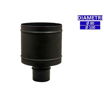 ALLINOX Terminale a Botte Canna Fumaria Acciaio Nero Comignolo Stufa a Pellet