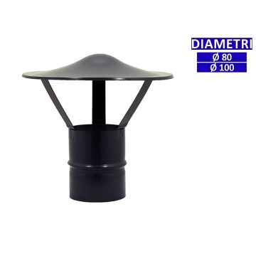 ALLINOX Terminale Cinese Canna Fumaria Acciaio Nero Comignolo Stufa a Pellet