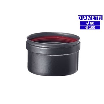 ALLINOX Tappo Cieco Per Ispezione Canna Fumaria Acciaio Nero Stufa a Pellet