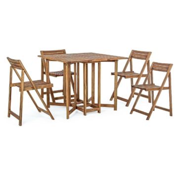Set Arredo Giardino BIZZOTTO NOEMI Tavolo + 4 Sedie In Legno