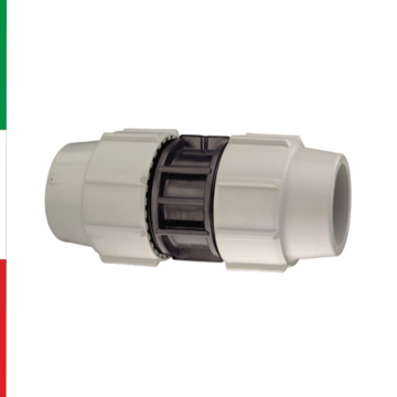Raccordo Dritto a Compressione Manicotto Tubo PN16 In Polipropilene