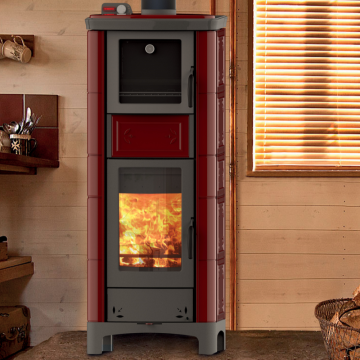 Termostufa a Legna 23 Kw THERMOROSSI ARDHEA-F EVO5 Maiolica Con Forno