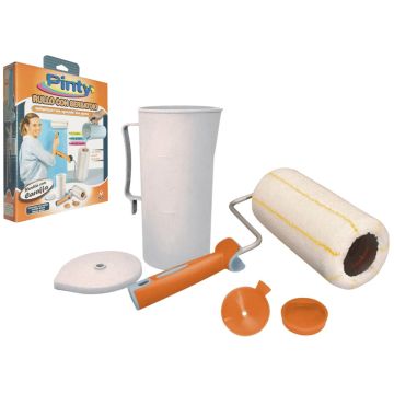 Kit Rullo Per Pittura Con Serbatoio 5 Pz Antigoccia Ricaricabile