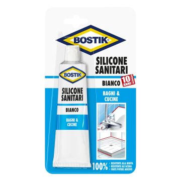 Silicone Bostik Sanitari D2477 Bianco 60ml Antimuffa Bianco Sigillante Bagno Cucina
