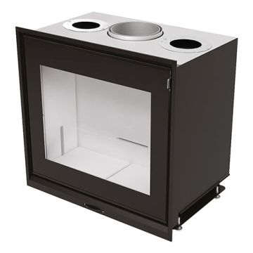 Inserto Camino a Legna 11,6 Kw MCZ VIVO 70Q WOOD Focolare Alutec Anta Battente