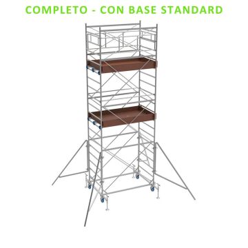 Trabattello FRIGERIO Poker 04 Ponteggio Professionale Zincato Base 160x80 Altezza 678cm Con Base Standard