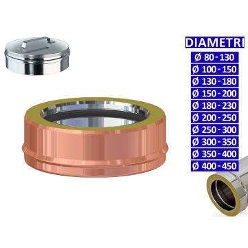 ALLINOX Tappo Cieco Doppia Parete In Rame Con Maniglia Canna Fumaria