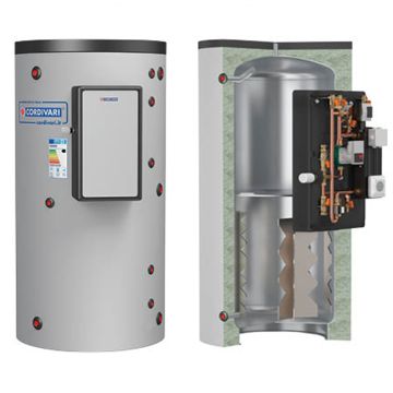 Termoaccumulatore Cordivari TERMOMAS PDC 300 a 800 litri pompe di calore modulo MACS e acqua sanitaria 