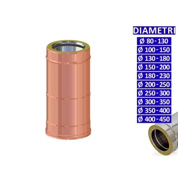 ALLINOX Modulo Telescopico Doppia Parete In Rame Canna Fumaria Tubo Allungabile