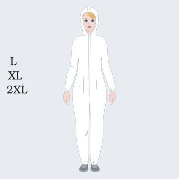 Tuta Monouso Da Lavoro EQUAL PROTECTION Laboratorio Con Cappuccio Bianca