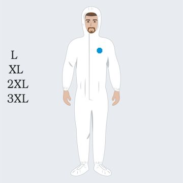 Tuta Monouso Da Lavoro EQUAL PROTECTION Laboratorio Con Cappuccio Bianca