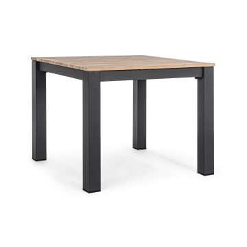 Tavolo in Alluminio e Piano in Legno Bizzotto Kailani 94x94cm Antracite YK13
