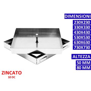ALLINOX Sigillo Chiusino Pozzetto Riempimento Leggero Zincato 10DC H50 e H80 VARIE MISURE